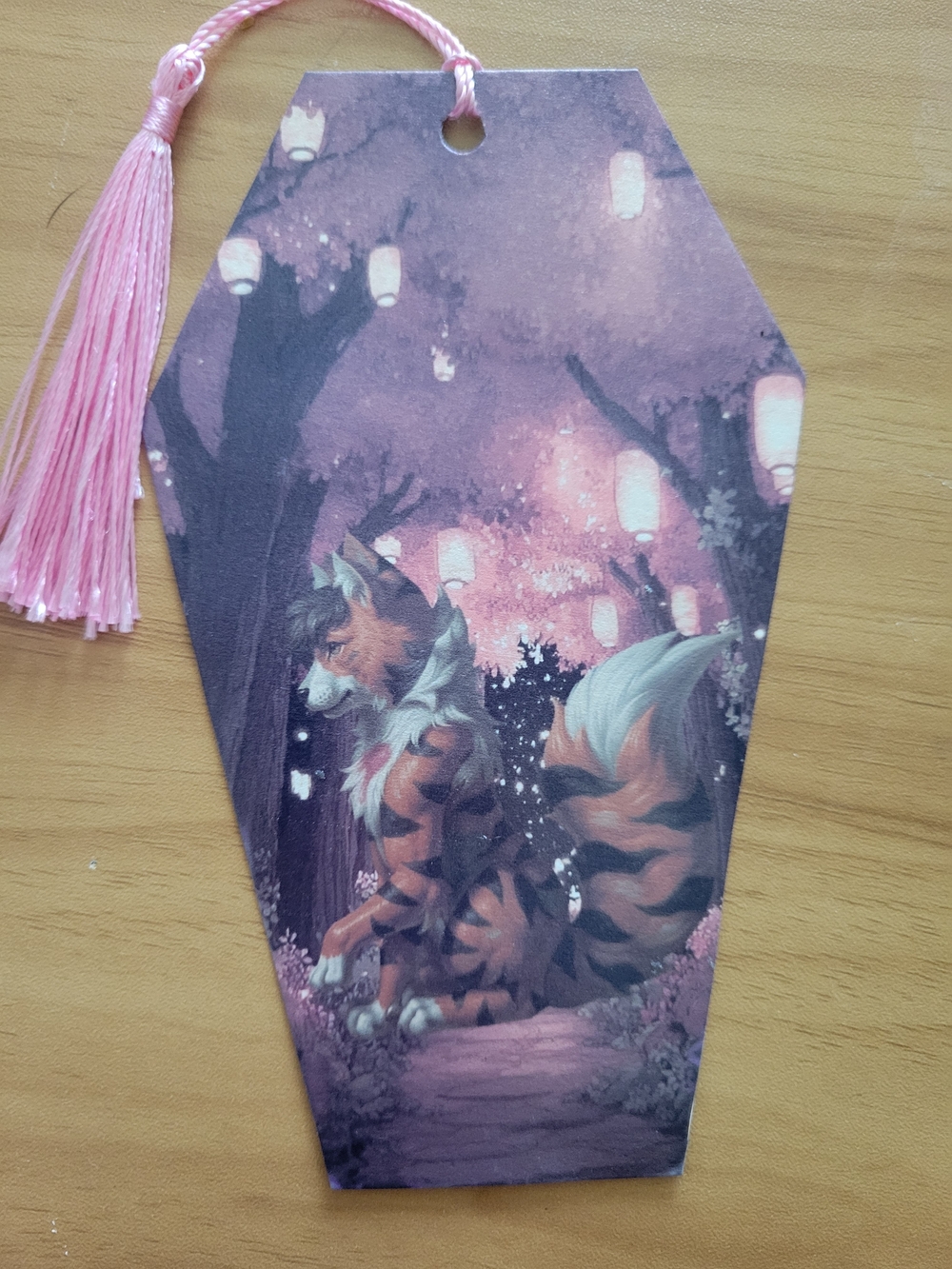 🖤NEW🖤 Whimsical Og Tiger  Forest Bookmark Tag in Pink and Black